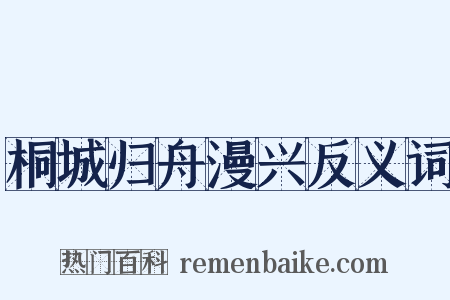 桐城归舟漫兴反义词是什么意思的图片